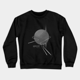 EPCOT Spaceship Earth Grayscale Shirt Design - Front Design for Light Shirts Crewneck Sweatshirt
